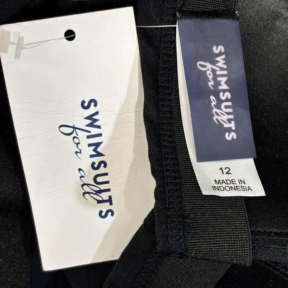 NWT Swimsuits for all Retro Polka Dot Halter Skirted One Piece Swimsuit 12 Navy - Picture 5 of 7